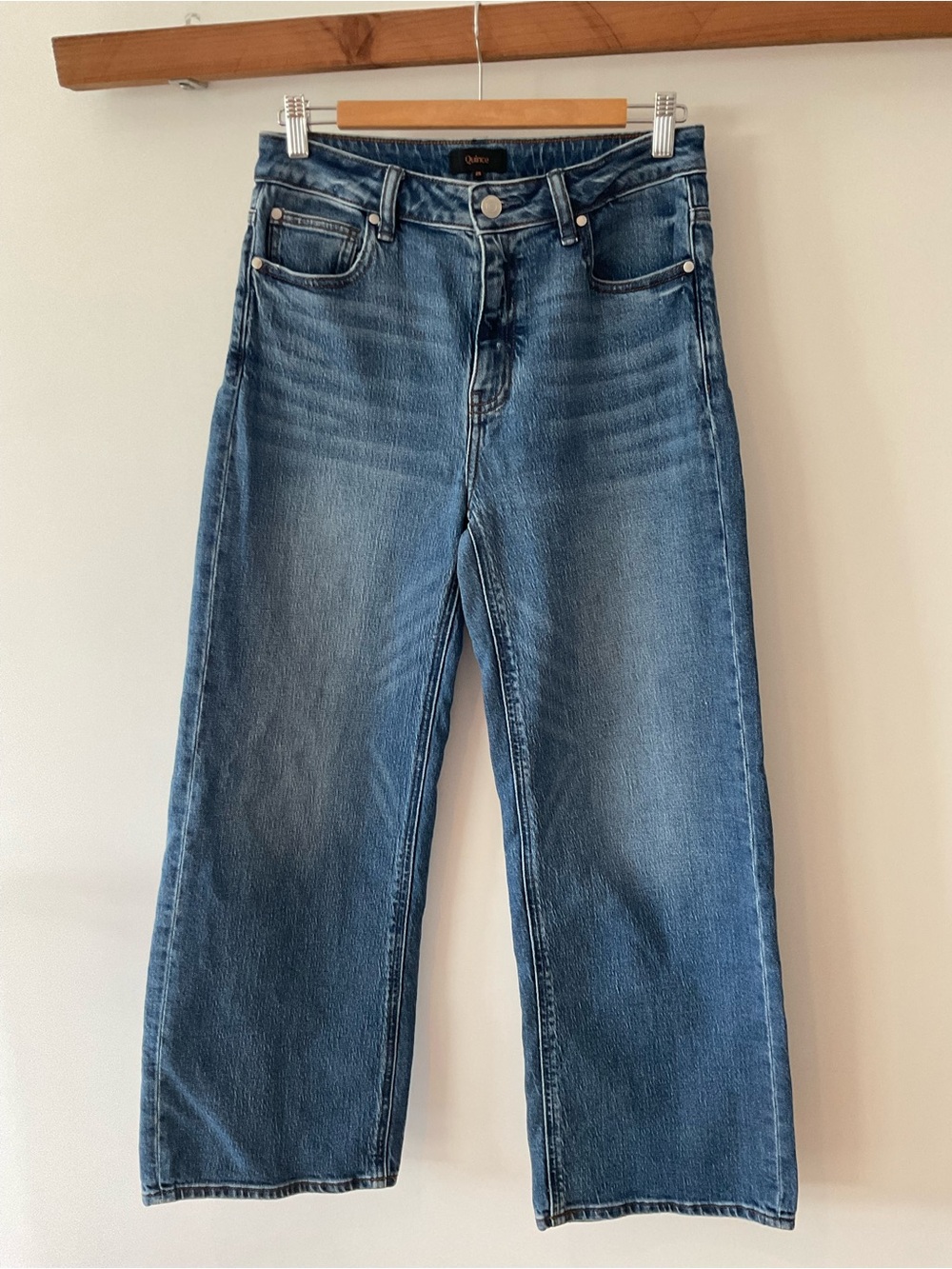 Quince Wide-Leg Denim Jeans in Medium Blue Size 29